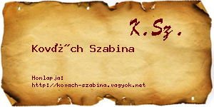 Kovách Szabina névjegykártya