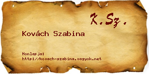 Kovách Szabina névjegykártya